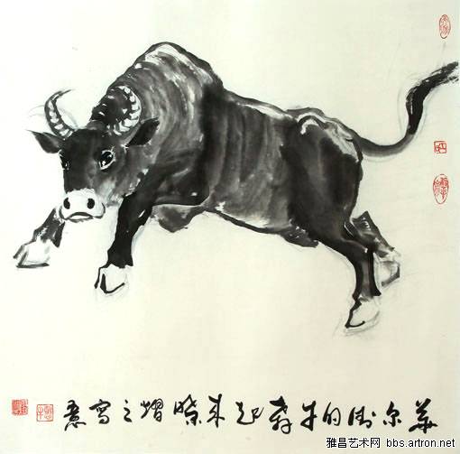 王熠之(王朝阳)动物画牛系列作品选集